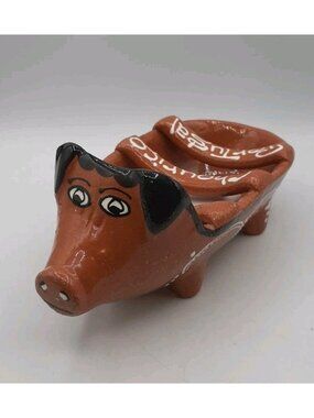 Authentic Portuguese Assa Clay Terracotta Chourico Sausage Burner Pig Shape NEW
